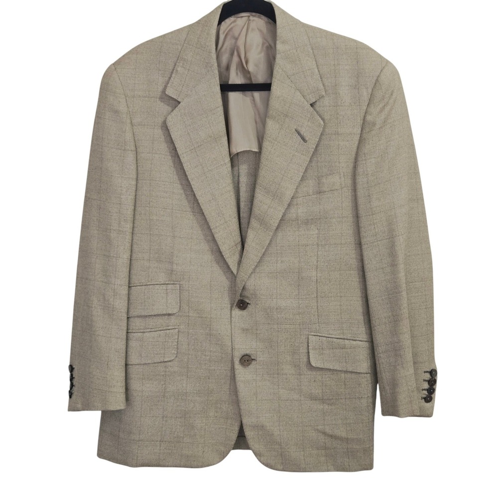 Oxxford Clothes Blazer 40R? Glen Plaid Super 110s Wool Renaissance Sport Coat
